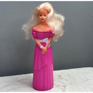 Vintage Belcam Bubble Bath Soap Bottle Doll Body Pink Dress Blonde Empty